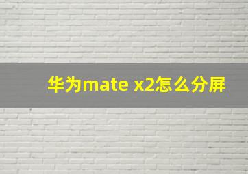 华为mate x2怎么分屏